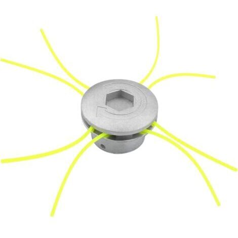 Cabezal universal para desbrozadora, cabezal de aluminio para cortacésped, accesorio con 4 hilos para cortacésped, 72 x 44,5 mm (1/4)