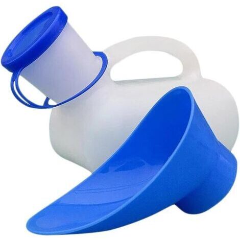 Urinario portátil de 1000 ml para hombres y mujeres con asa de transporte para camping, inodoro móvil para hombres. (1/4)