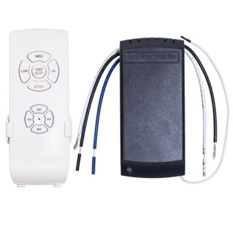 Ventilador de techo inteligente inalámbrico con luz y receptor de control remoto, no requiere pilas adicionales.