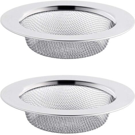 2 coladores de fregadero de acero inoxidable, filtro de desagüe de 11,5 cm, colador de fregadero, rejilla de fregadero, colador de fregadero de cocina (1/4)