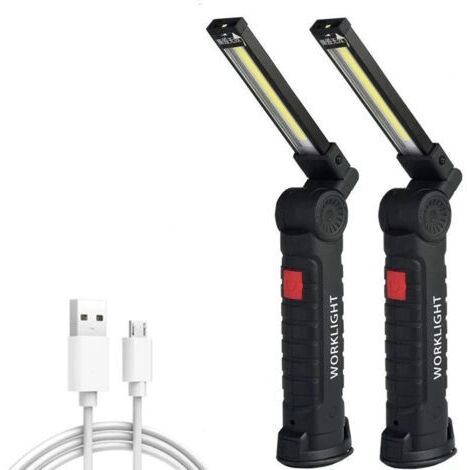 focos LED recargables con base magnética, rotación de 360°, iluminación versátil para reparaciones, uso en exteriores, regalos de Navidad, regalos para hombres (grandes) (1/5)