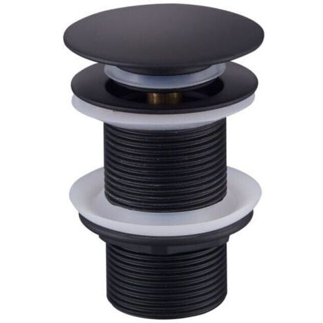 Promoción de tapón de desagüe emergente, tapón de desagüe emergente sin rebosadero, tapón de desagüe emergente universal para ducha y lavabo, tapón de desagüe para lavabo, tapón de desagüe negro para (1/5)
