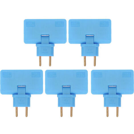 5 adaptadores de enchufe inalámbricos para la UE, extensión de 180 grados, adaptador de enchufe de 1 a 3, 110-250 V, color azul. (1/4)