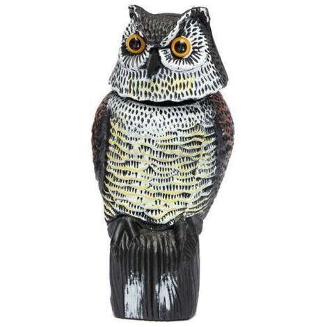 Repelente de palomas: ahuyentador de aves con forma de búho y luz reflectante, espantapájaros antipájaros, para mantener alejadas a palomas, cuervos y más. (1/4)