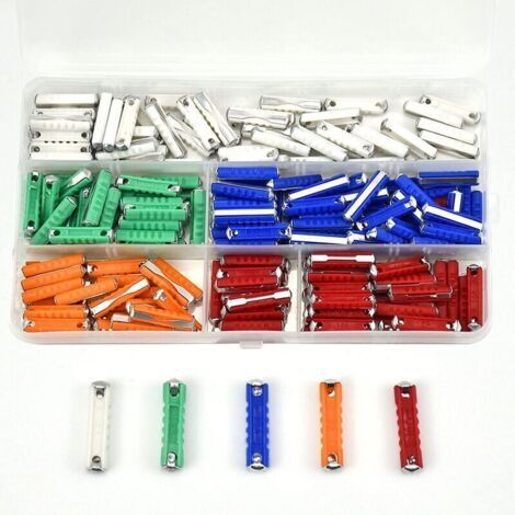 Surtido de 200 fusibles para coche con forma de torpedo, fusibles multicolores con forma de torpedo, 5A, 8A, 10A, 16A, 25A, para coches clásicos europeos. (1/5)
