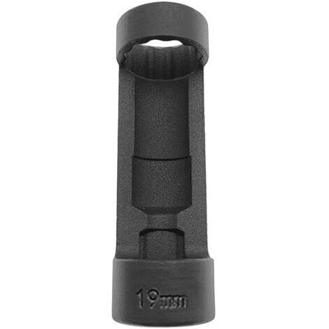 Llave para tuerca de amortiguador, llave de suspensión de 12 puntas, accionamiento de 1/2 pulgada, herramienta de reparación automotriz (19 mm, negra) (1/4)