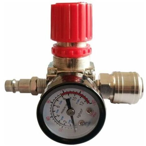 Regulador de presión para compresor de aire de 1/4", válvula reguladora de presión neumática de 180 psi y 12 bar (válvula de tres vías). (1/5)