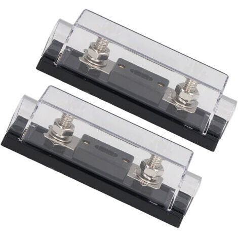 Portafusibles, 2 unidades de portafusibles de 200 A y 48 V con 4 terminales y 4 tubos termorretráctiles para coche, camión, autocaravana y barco. (1/4)
