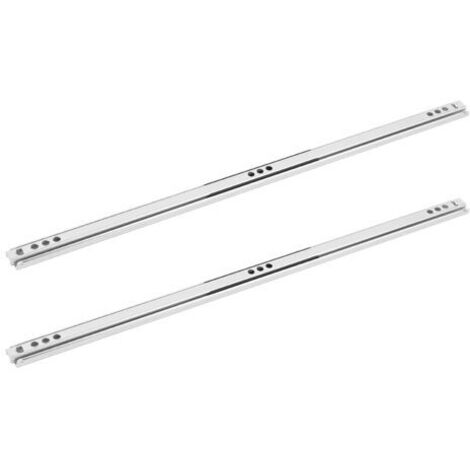 Juego de 2 piezas de chapa de acero laminado en frío para guías de cajones con rodamientos de bolas, herrajes para armarios, 400 x 17 mm (1/4)