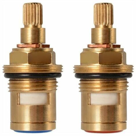 Cabezal de disco cerámico, par de cartuchos cerámicos de repuesto universales para grifos, 1/2" Cuarto de vuelta 20 clics x 50 mm, un par (1/5)