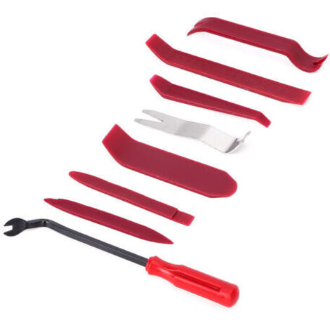 Kit de desmontaje de molduras interiores, herramienta de desmontaje, palanca para panel de instrumentos, área de control central, 8 piezas (1/4)