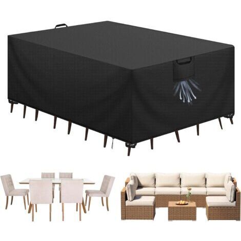 Fundas para muebles de jardín de 180x120x74cm, impermeables, para tumbonas de jardín, para mesas de exterior, lona de tela Oxford 420D, resistente a los rayos UV. (1/5)
