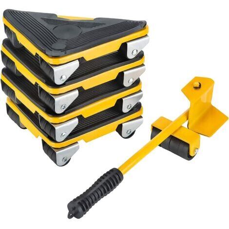 Carro de transporte de muebles con ruedas deslizantes, kit de transporte de muebles de alta resistencia, ruedas giratorias de 360 grados, juego de 5 ruedas deslizantes para muebles pesados, carga máxi (1/5)