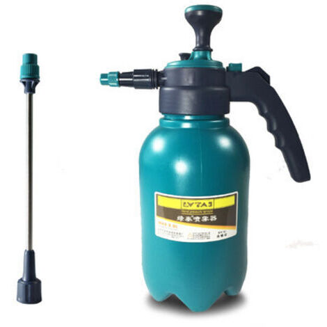 Pulverizador azul verdoso - lata de alta presión + mango largo, capacidad de 2 litros