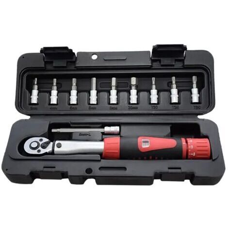 juego de llaves dinamométricas para bicicleta DR de 1/4 de pulgada, 2-24 Nm. Kit de herramientas para reparación de bicicletas. Llave dinamométrica mecánica de trinquete. Llave dinamométrica manual. (1/5)