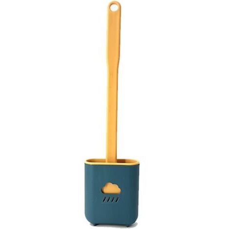 Cepillo para inodoro para limpiar ranuras, cisterna, cepillo suave y flexible con base.