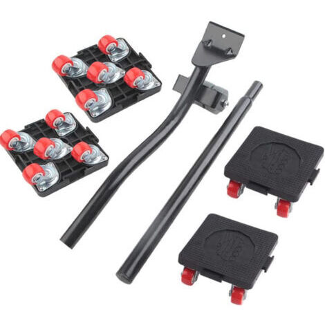 Juego de 5 palancas de elevación de muebles, herramienta de movimiento cuadrada de alta resistencia, deslizador para mover muebles, utilizado para mover muebles y electrodomésticos. (1/4)