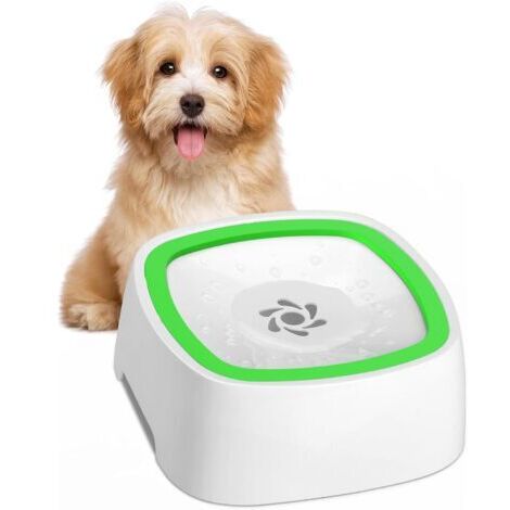 Bebedero antisalpicaduras para perros, 1,5 L, para perros/gatos, ideal para viajes, exteriores y uso doméstico (verde). (1/5)