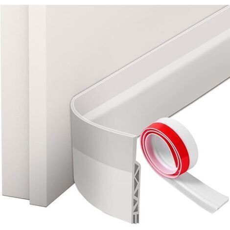Burlete para puertas, base de puerta de silicona suave, base de puerta insonorizada, burlete aislante para puertas en climas fríos, blanco, 1 m x 50 mm (1/5)