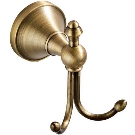 Gancho para toallas de latón antiguo estilo vintage – Soporte de pared para batas y abrigos (1/5)