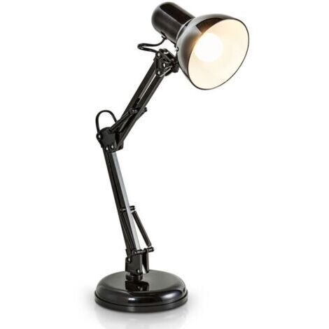 Lámpara de escritorio LED, lámpara de mesa de metal con diseño retro negro, ajustable y giratoria. (1/5)