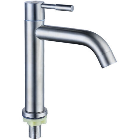 Grifo individual de acero inoxidable 304 para lavabo, grifo de acero inoxidable para lavamanos, grifo individual de agua fría.