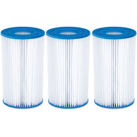 Paquete de 3 cartuchos de filtro Summer Waves para aire acondicionado de piscinas - Azul (1/4)