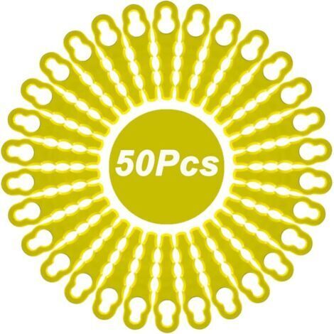 Paquete de 50 cuchillas de repuesto compatibles con desbrozadoras Ryobi, cabezales de cuchillas doblemente dentadas RAC155, RAC157 y RAC158. (1/5)