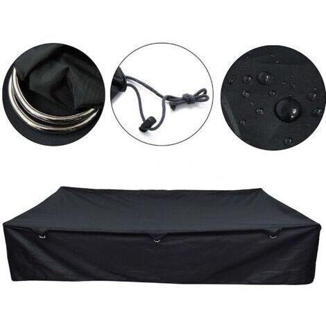 Funda de viaje impermeable negra, funda de camping para remolque Loo, 224 x 175 x 45 cm (1/5)