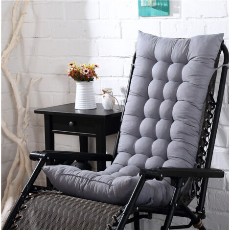 Cojín para silla, cojín para sillón de ratán, cojín colgante para silla colgante de ratán, cojín para patio o jardín, funda de cojín gris, 40x110x8cm (1/3)