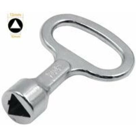 Llave triangular metálica, llave para caja de contador, llave triangular plateada para enchufe, llave para armarios de distribución triangulares de 10 mm. (1/2)