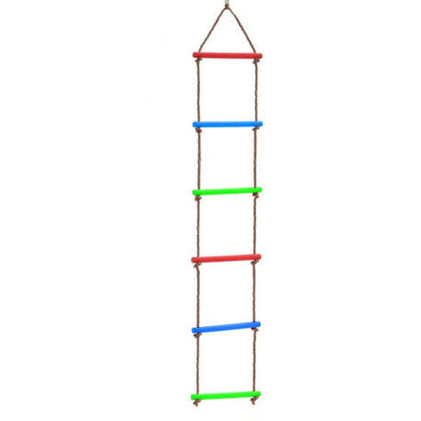 Columpio trapezoidal multifuncional, trapecio con anillas de plástico, trapecio de madera multifuncional para niños, anillas de trapecio para exteriores, columpio trapezoidal con anillas (1/4)