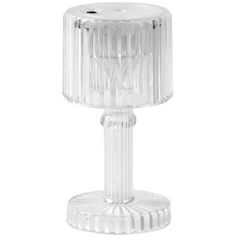 Lámpara de mesa pequeña transparente - 8,5 cm x 4 cm mini lámpara de mesa recta (1/5)