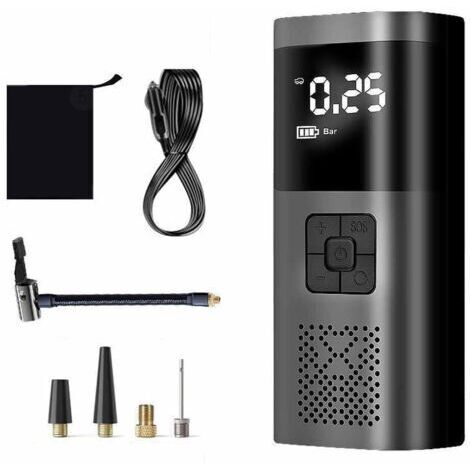 Compresor de aire, inflador de neumáticos para coche con cable y enchufable, bomba para bicicleta, 4 modos de inflado, pantalla digital, pantalla LCD digital, puerto USB, apto para motocicletas, scoot (1/5)