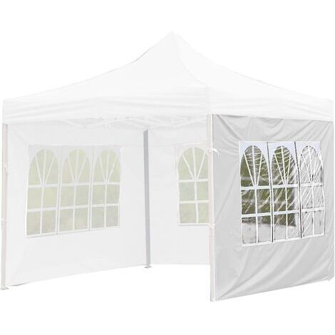 Tienda de campaña impermeable con 1 panel lateral, pared lateral de 0,15 mm de grosor, 2 colores, 12 tamaños (color: blanco, tamaño: 3 x 2 m)