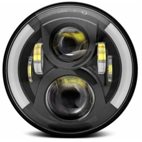 Faros LED para motocicleta de 12V/24V, intermitentes redondos estilo retro, reemplazo de faros de 7 pulgadas para Jeep Wrangler (1/4)