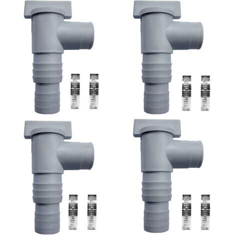 Válvula de mantenimiento/cierre para piscinas con conexión para manguera de 32 mm, válvula de cierre con 2 abrazaderas para manguera, émbolo para válvula de manguera doble dividida, accesorios para pi (1/5)