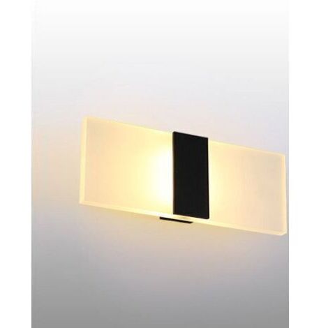 Aplique de pared interior de 12 W, luz negra cepillada cálida, AC 85-265 (V), lámpara acrílica moderna para pasillo, dormitorio, escalera, iluminación decorativa. Tamaño de la lámpara: (1/5)