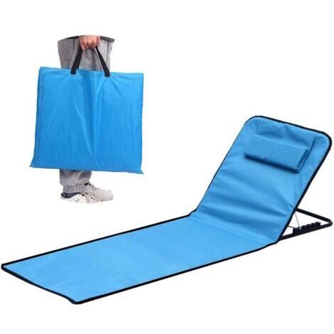 Colchoneta de playa plegable, tumbona de playa, plegable y ajustable, silla de playa plegable, asiento de playa con ángulo, portátil (1/5)