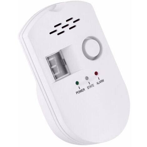 Detector de gas, detector de fugas de GLP/gas natural/gas de carbón, monitor de sensor enchufable con alarma sonora y pantalla digital LED, metano combustible, propano