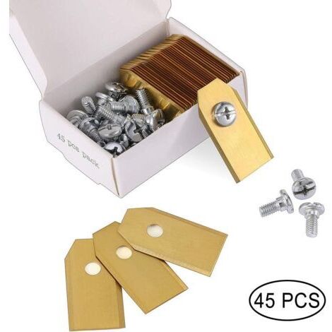 45 cuchillas de titanio para todos los robots cortacésped Husqvarn/Automower/Yardforce/Gardena (3g-0,75 mm) con 45 tornillos. Cuchillas de repuesto para los modelos 105, 310, 315, 320, 420, 430x y r40 (1/5)