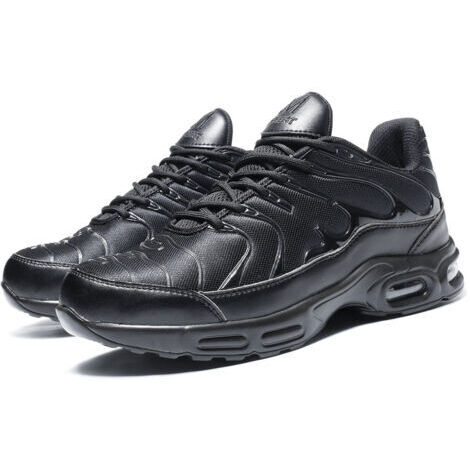 Zapatos de trabajo para hombre con puntera de acero, ligeros y cómodos, antideslizantes, negros, talla 42. (1/5)