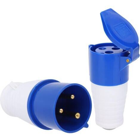 Conjunto de conectores adaptadores eléctricos, enchufe monofásico de 3 pines, con diseño de bucle especial, IP44 32A 220-250V, conector industrial