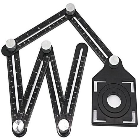 Herramienta de medición de ángulos de aleación de aluminio de seis lados - regla de ángulos universal - localizador de aperturas universal - actualización de regla de aleación de aluminio - herramient (1/5)
