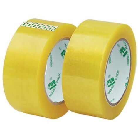 rollos de cinta de embalaje amarilla, 45 mm x 60 m, para mudanzas, oficina y almacenamiento. (1/4)