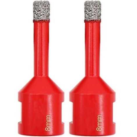 Brocas de diamante de 8 mm (2 piezas) con rosca M14 para perforación en seco en porcelana, azulejo, granito y mármol. (1/5)
