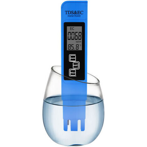Medidor de pH de alta precisión tres en uno, analizador de calidad del agua en línea, lápiz de prueba para análisis de EC/TSD, azul (1/5)