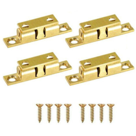 Cierre para muebles, juego de 4 cierres de tensión para puertas de armarios, herrajes para muebles de latón macizo con resorte (50 mm) (1/5)