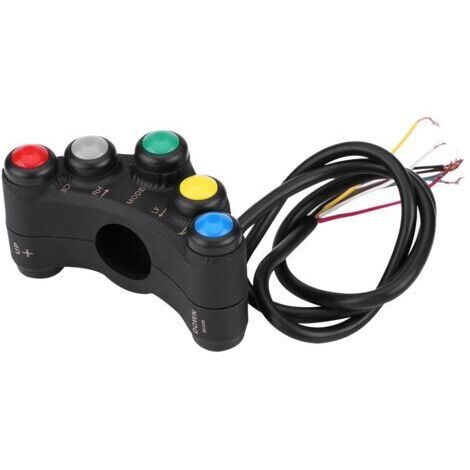 Interruptor compacto para manillar de motocicleta, faro delantero duradero de 12 V y 22 mm, diseño elegante, compatible con motos de nieve, quads y scooters. (1/5)