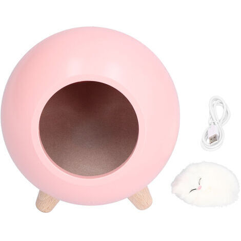 Lámpara de ambiente USB para dormitorio infantil de niñas, luz nocturna LED con dibujos animados, color rosa cálido. (1/5)
